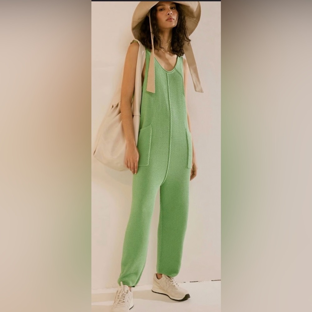 Free People Green Knit Sweater Jumper